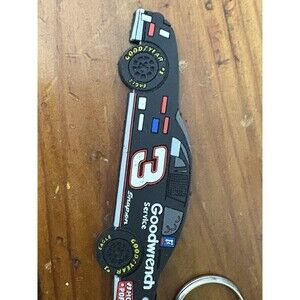 Vintage Dale Earnhardt #3 Rubber Nascar Keychain 3.75" Wheels Sports Group 1998